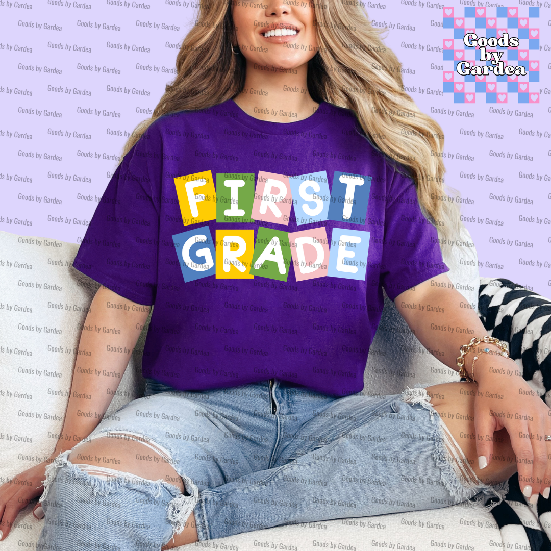 Colorful Blocks Grade Level Shirt