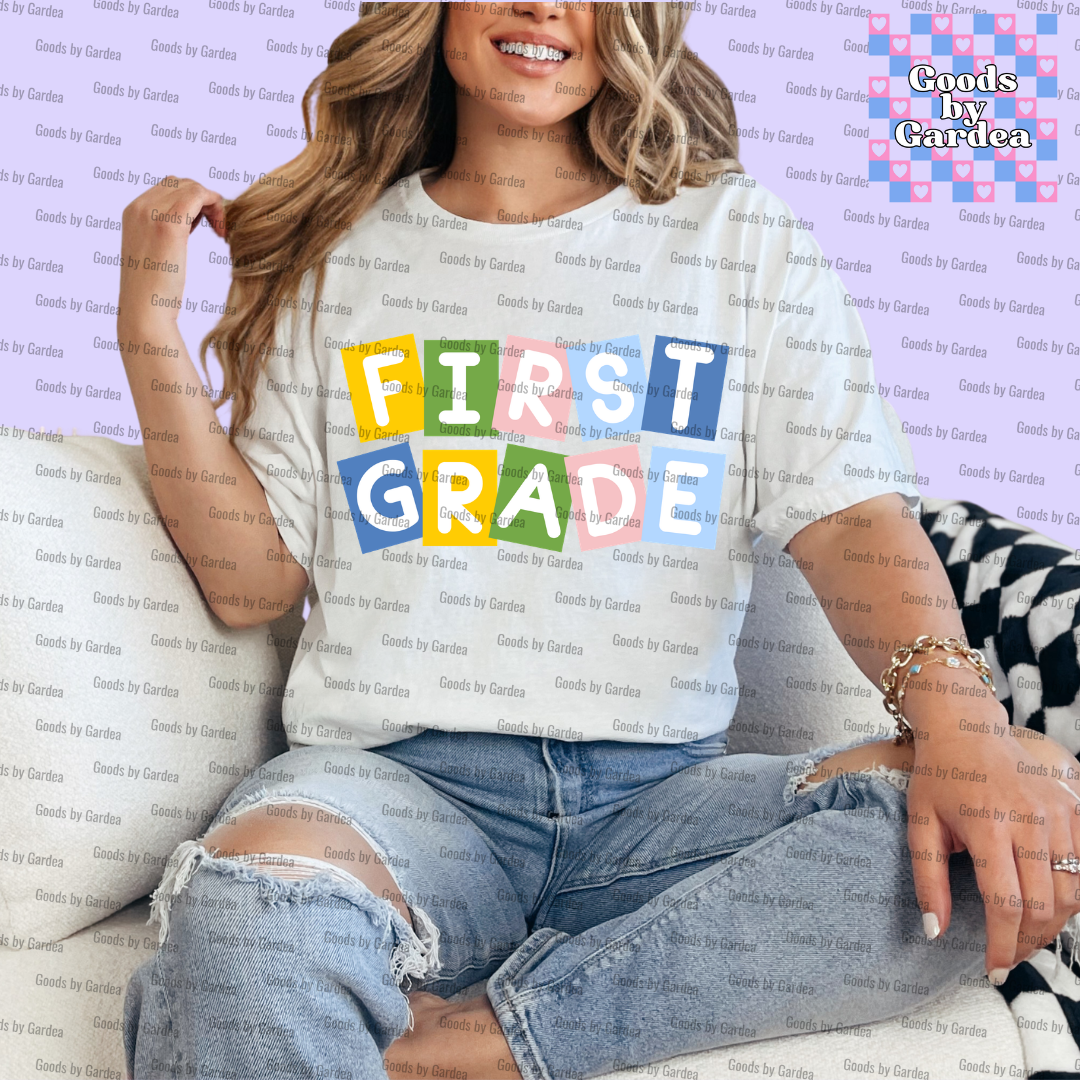 Colorful Blocks Grade Level Shirt