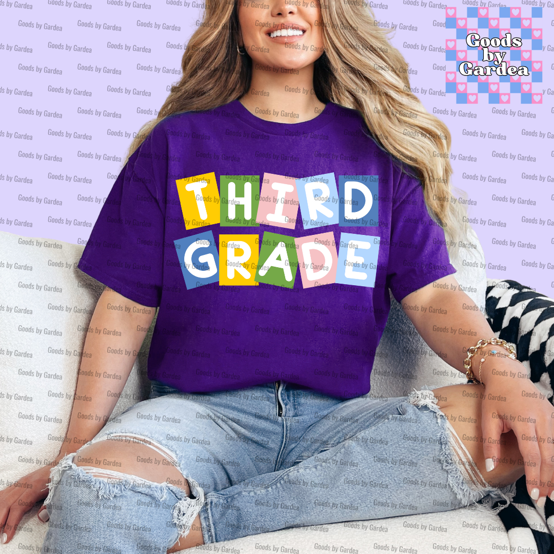 Colorful Blocks Grade Level Shirt