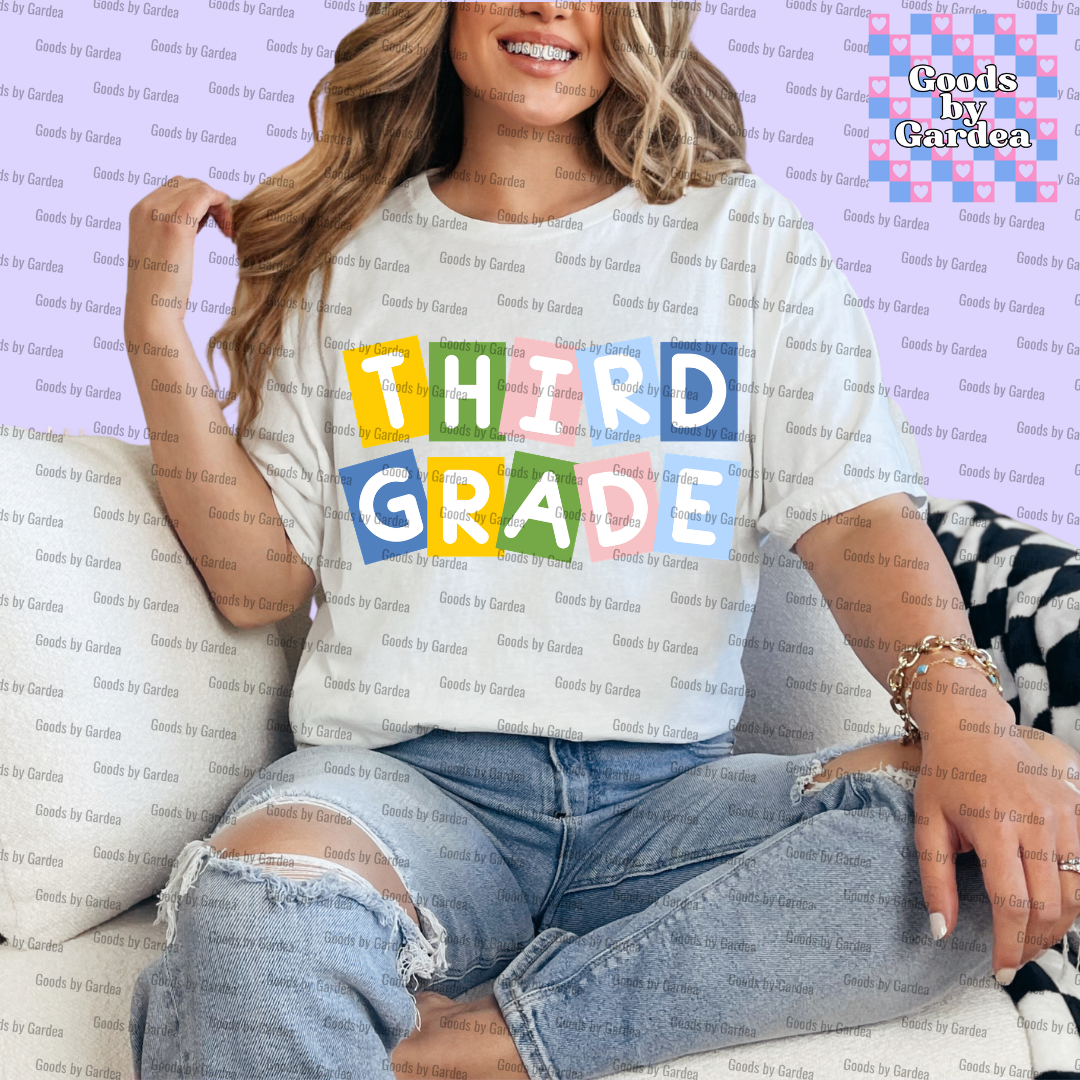 Colorful Blocks Grade Level Shirt