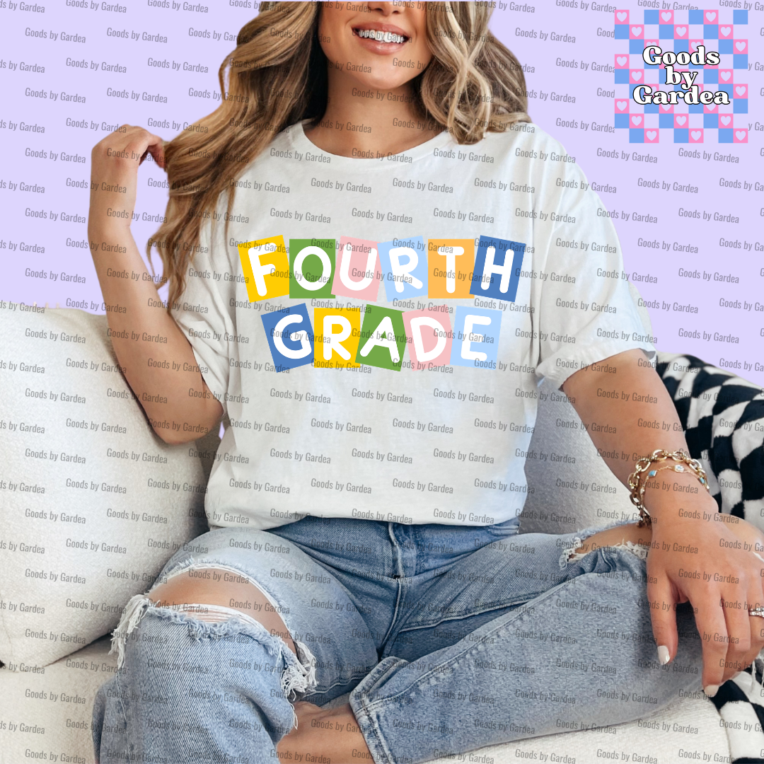 Colorful Blocks Grade Level Shirt