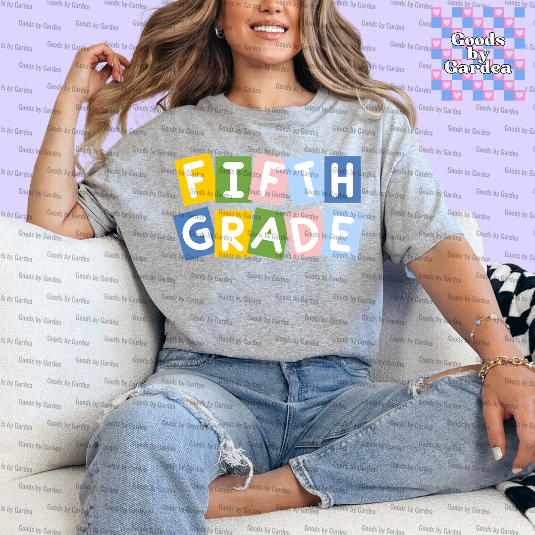Colorful Blocks Grade Level Shirt