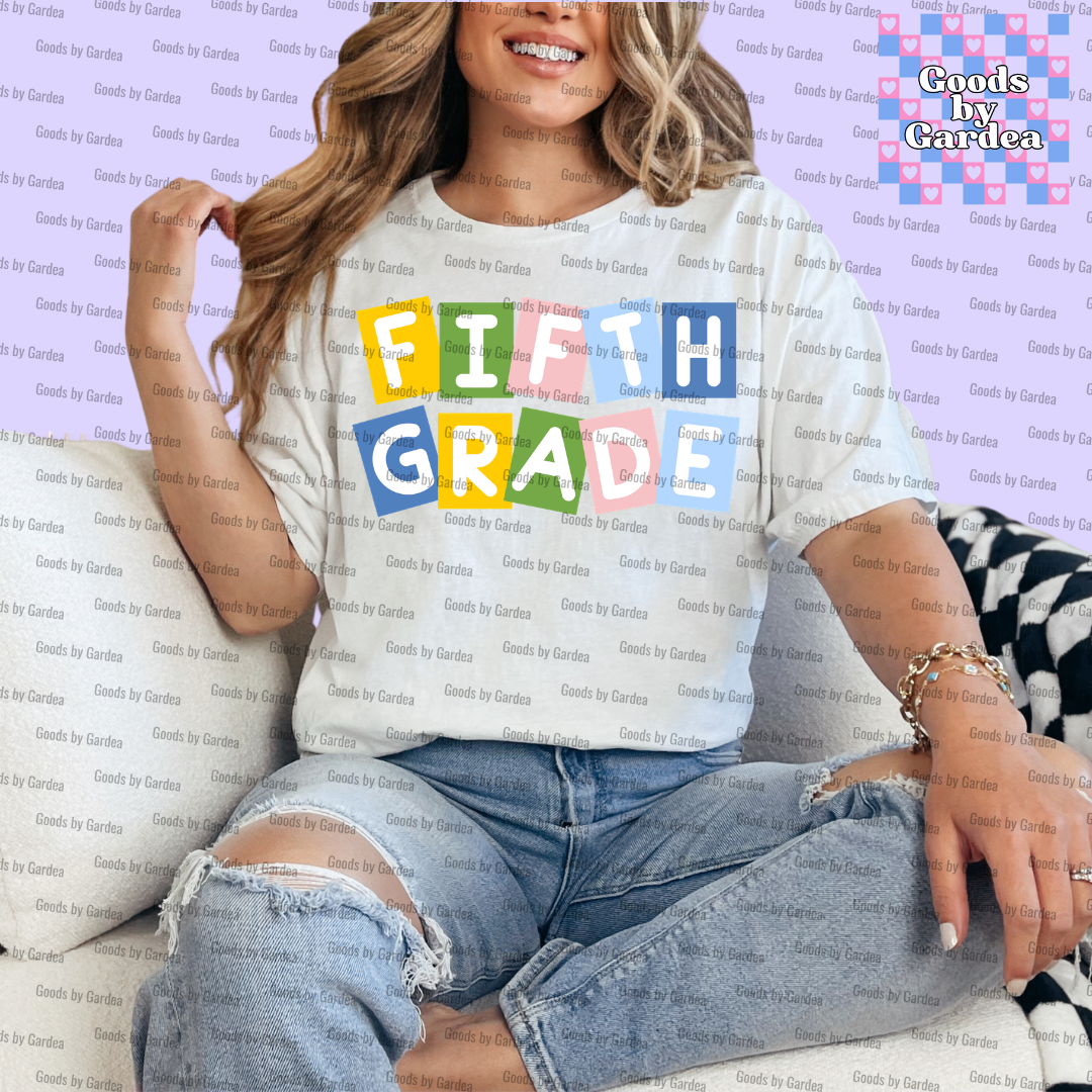 Colorful Blocks Grade Level Shirt