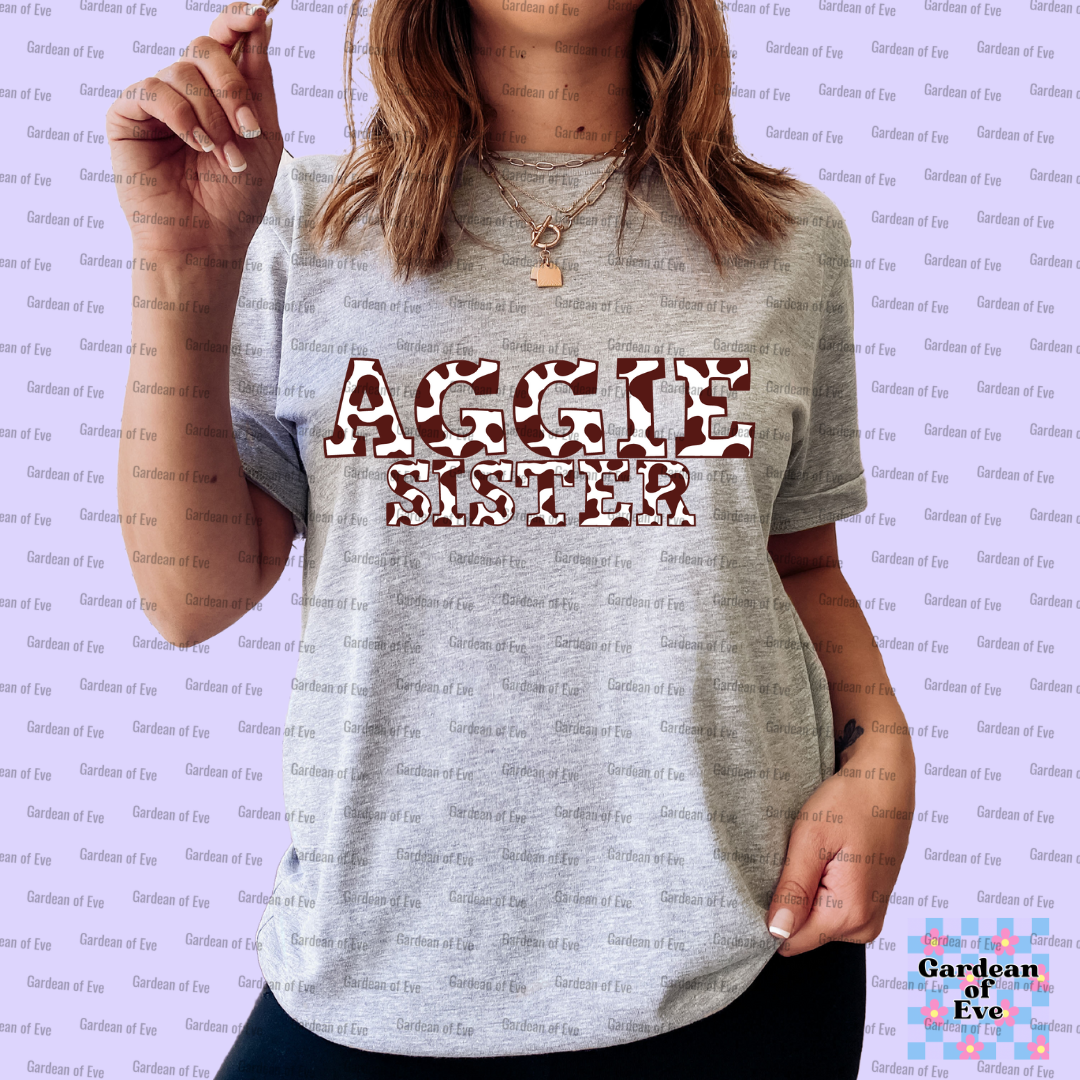 Cow Print Aggie Sister Shirt