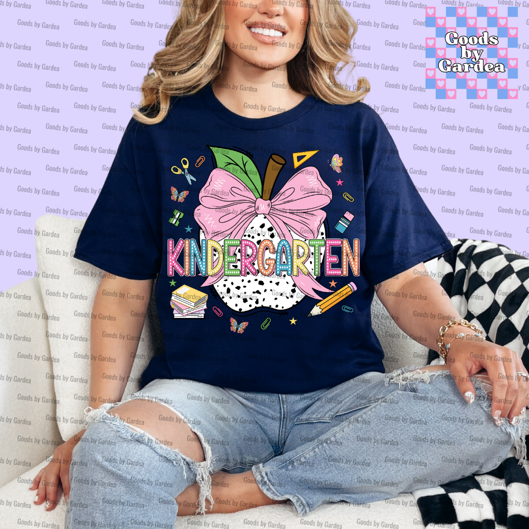 Teacher Apple Bow Grade Level Shirt